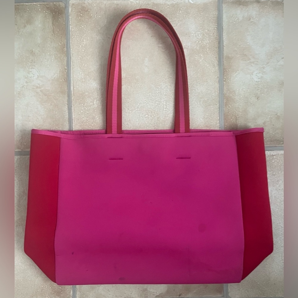 SUMMERSALT HOT PINK / RED NEOPRENE Beach Bag water resistant large; 16”x22”